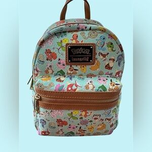 LOUNGEFLY POKEMON 151 FIRST GENERATION TEAL MINI BACKPACK